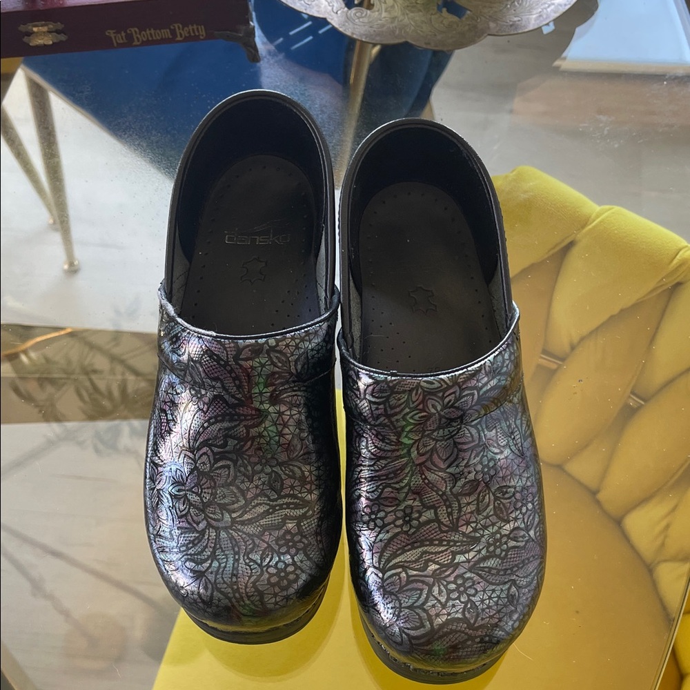 Dansko Iridescent Floral Patterned Clogs